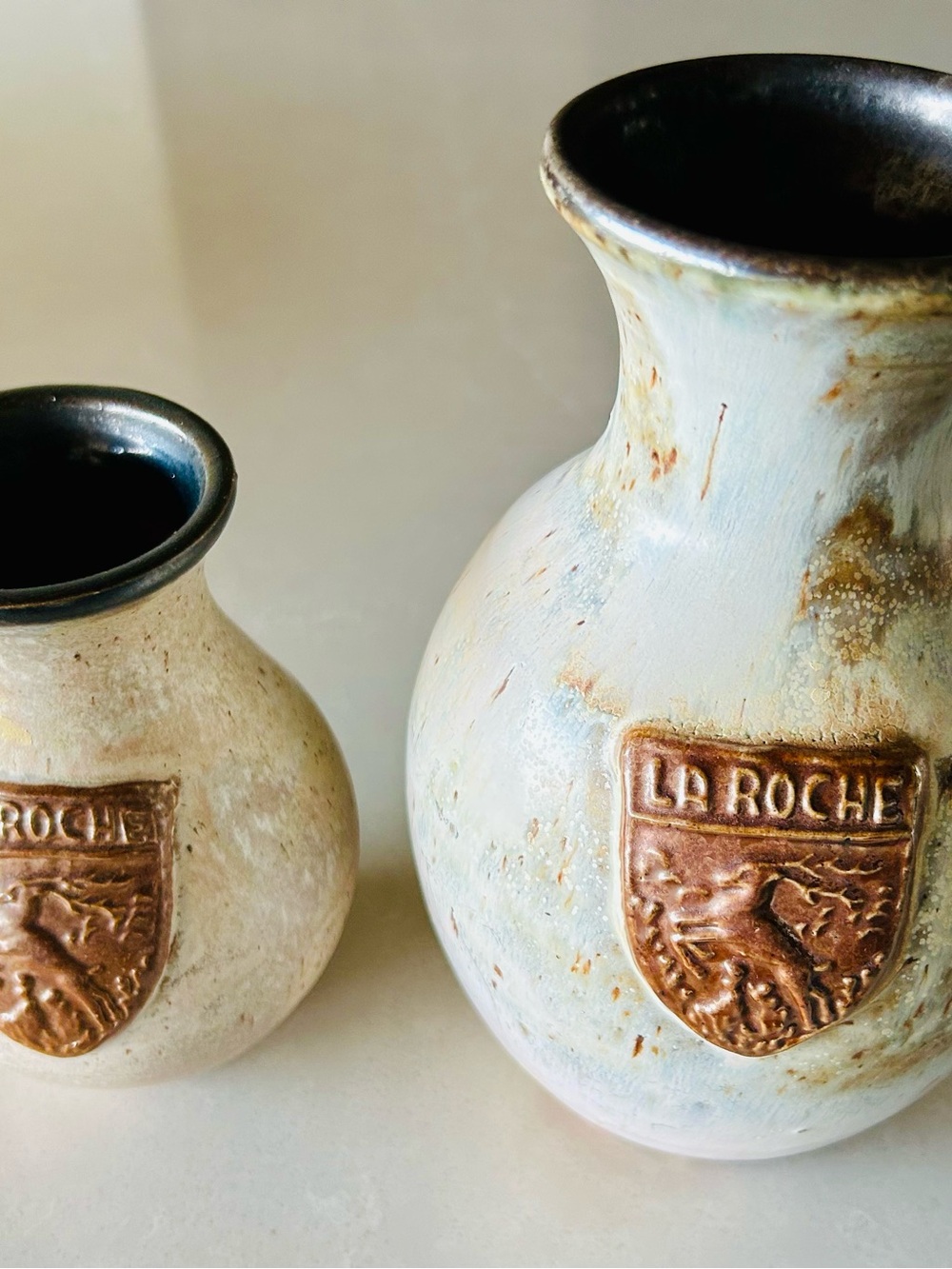 Belgian ceramist Willy Biron collectible La Roche Ceramic Vases